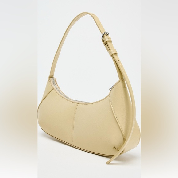nwt sold out zara elongated Shoulder Bag vanilla yellow - Picture 9 of 12